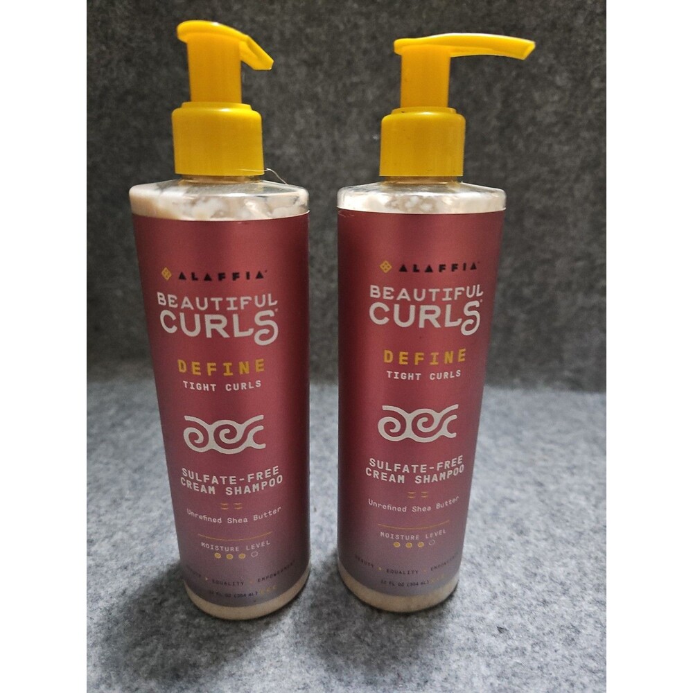 Two Alaffia Hair Care, Beautiful Curls Curl Defining Cream Shampoo, Tight Curls